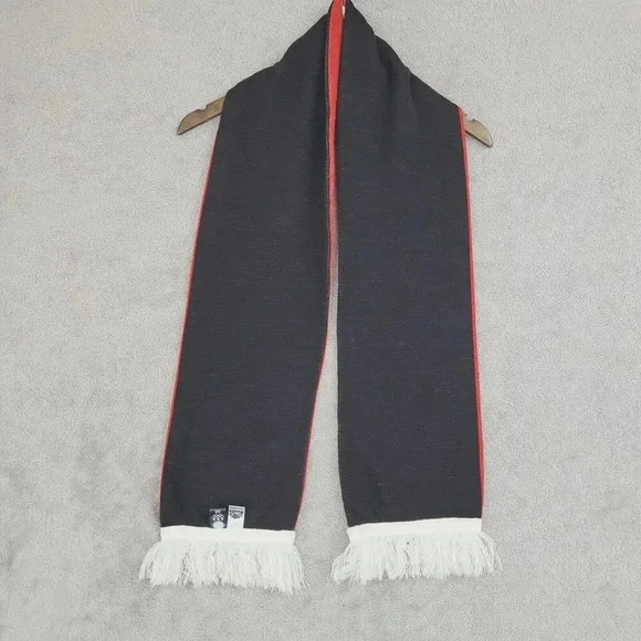 Roots USA Olympic Scarf Spell out Red White & Black 5" X 58" Fringe 29PT - Picture 2 of 8